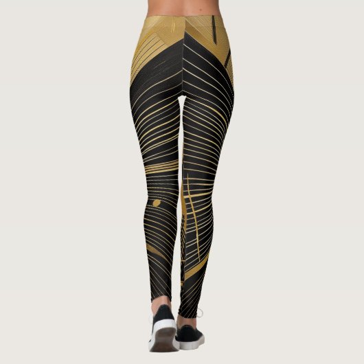 Gold und Schwarz Leggings (Rückseite)