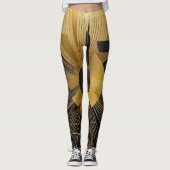 Gold und Schwarz Leggings (Vorderseite)