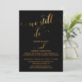 Gold und Schwarz machen wir noch immer Typografie- Einladung (Stehend Vorderseite)