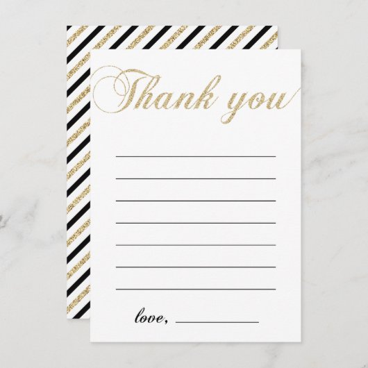 Gold und Schwarz | Modern Boy Party Vielen Dank Hi Dankeskarte (Vorne/Hinten)