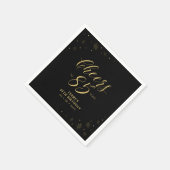 Gold und Schwarz | Modern Cheers 85. Geburtstagspa Serviette (Ecke)