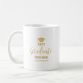 Gold und Schwarz | Moderne 2022 Abschluss Geschenk Kaffeetasse (Links)