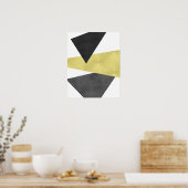 Gold und Schwarz Moderne minimale geometrische Kun Poster (Küche)