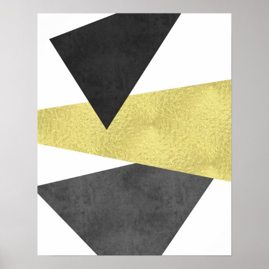 Gold und Schwarz Moderne minimale geometrische Kun Poster (Vorne)