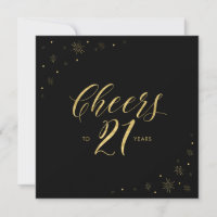 Gold und Schwarz | Moderner 21. Geburtstag Party S