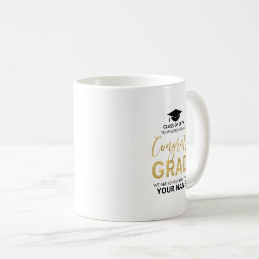 Gold und Schwarz | Moderner Abschluss - Geschenkco Kaffeetasse (VorderseiteRechts)