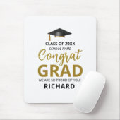 Gold und Schwarz | Modernes Abschluss-Geschenk Mousepad (Mit Mouse)