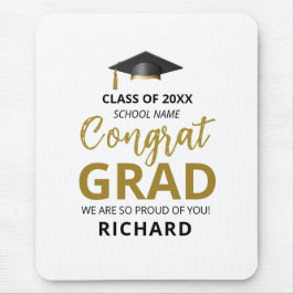 Gold und Schwarz | Modernes Abschluss-Geschenk Mousepad