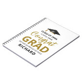 Gold und Schwarz | Modernes Abschluss-Geschenk Notizblock (Linke Seite)