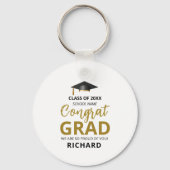 Gold und Schwarz | Modernes Abschluss-Geschenk Schlüsselanhänger (Rückseite)