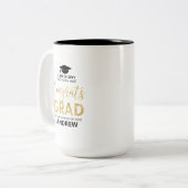 Gold und Schwarz | Modernes Abschluss-Geschenk Zweifarbige Tasse (Vorderseite Links)