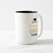 Gold und Schwarz | Modernes Abschluss-Geschenk Zweifarbige Tasse (VorderseiteRechts)