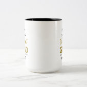 Gold und Schwarz | Modernes Abschluss-Geschenk Zweifarbige Tasse (Mittel)