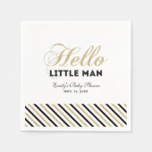 Gold und Schwarz | Modernes Baby-Duschpapier Napki Serviette (Vorderseite)