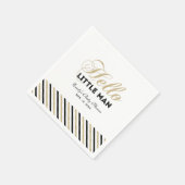 Gold und Schwarz | Modernes Baby-Duschpapier Napki Serviette (Ecke)