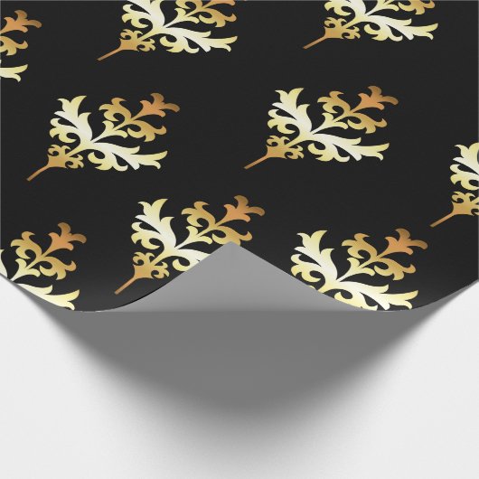Gold- und Schwarz-Muster Geschenkpapier (Ecke)