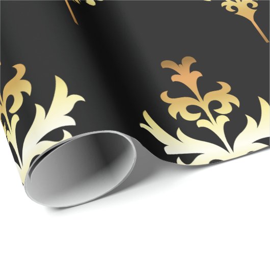 Gold- und Schwarz-Muster Geschenkpapier (Rolleneckpunkt)