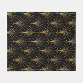 Gold und Schwarz Muster. Luxuriöser Hintergrund Fleecedecke (Vorderseite (Horizontal))