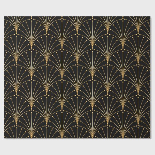 Gold und Schwarz Muster. Luxuriöser Hintergrund Geschenkpapier (Flach)