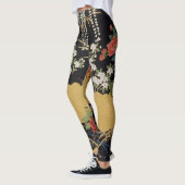 Gold und schwarz-orientalisch-japanischer Kimono F Leggings (Links)