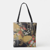 Gold und schwarz-orientalisch-japanischer Kimono F Tasche (Rückseite)