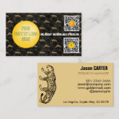 Gold und Schwarz Panter wir akzeptieren Bitcoin mo Visitenkarte (Vorne/Hinten)