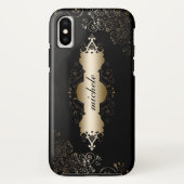 Gold und Schwarz Personalisiert Case-Mate iPhone Hülle (Rückseite)