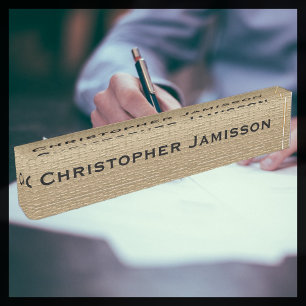 Gold und Schwarz, personalisierte Bezeichnung, Acr Namensplakette