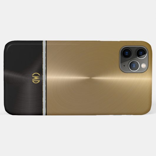 Gold und schwarz polierte Metallstruktur Case-Mate iPhone Hülle (Rückseite (Horizontal))