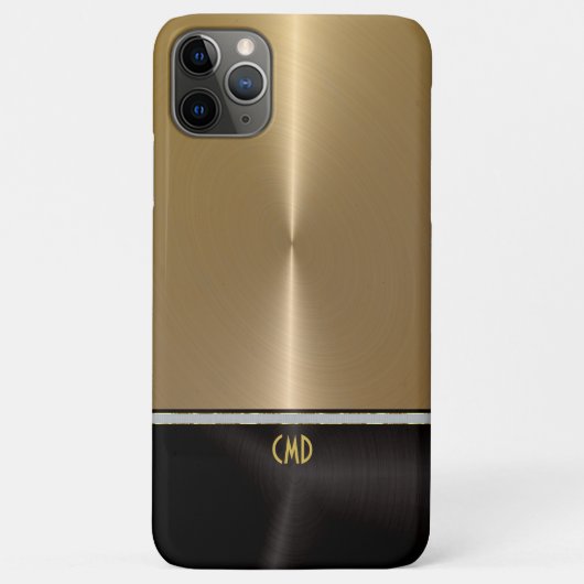 Gold und schwarz polierte Metallstruktur Case-Mate iPhone Hülle (Rückseite)