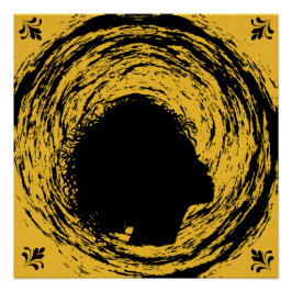 Gold und Schwarz Poster