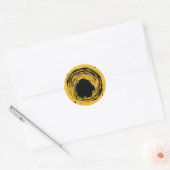 Gold und Schwarz Runder Aufkleber (Umschlag)