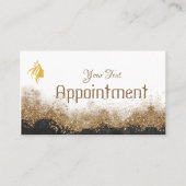 Gold und Schwarz Salon Terminkarte (Vorderseite)