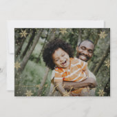 Gold und Schwarz | Schneeflocken Frohe Weihnachten Karte (Vorderseite)