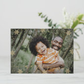 Gold und Schwarz | Schneeflocken Frohe Weihnachten Karte (Stehend Vorderseite)