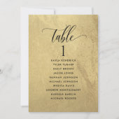 Gold- und Schwarz-Sitze-Plan-Karten mit Gästenname (Vorderseite)