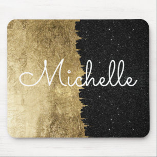 Gold und Schwarz-sternenklare Mousepad