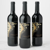 Gold- und Schwarz-Tastatur - Save the Date Weinetikett (Flaschen)