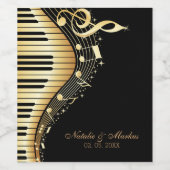 Gold- und Schwarz-Tastatur - Save the Date Weinetikett (Einzelnes Label)