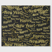 Gold- und Schwarz-Text-Papier Geschenkpapier (Flach)