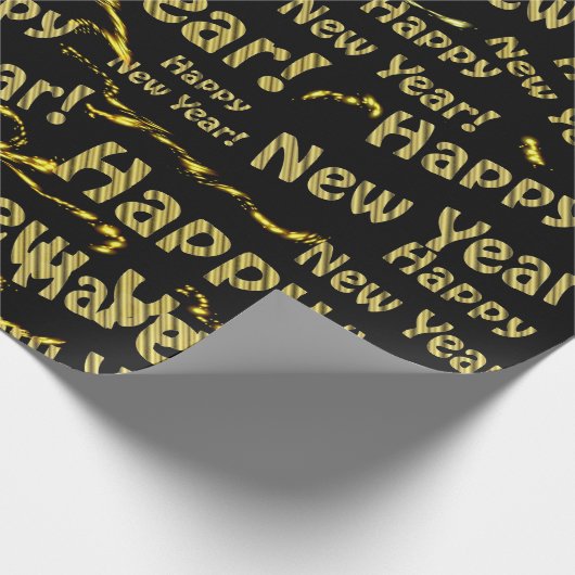 Gold- und Schwarz-Text-Papier Geschenkpapier (Ecke)