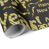 Gold- und Schwarz-Text-Papier Geschenkpapier (Rolleneckpunkt)