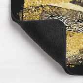 Gold- und Schwarz-Tier-Print Mousepad (Ecke)