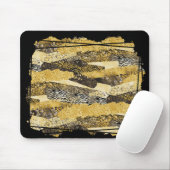 Gold- und Schwarz-Tier-Print Mousepad (Mit Mouse)