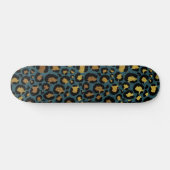 Gold- und Schwarz-Tier-Print Skateboard (Horizontal)