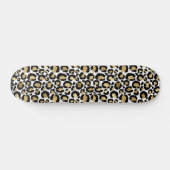 Gold- und Schwarz-Tier-Print Skateboard (Horizontal)