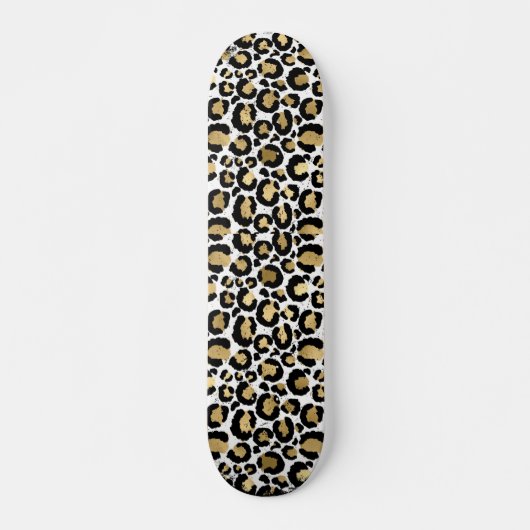 Gold- und Schwarz-Tier-Print Skateboard (Vorne)