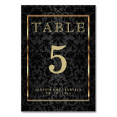 Gold und Schwarz - Tischkarte Tischnummer (Rückseite)