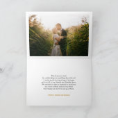 Gold und Schwarz | Tropische Hochzeit Dankeschön K Dankeskarte (Innenseite)