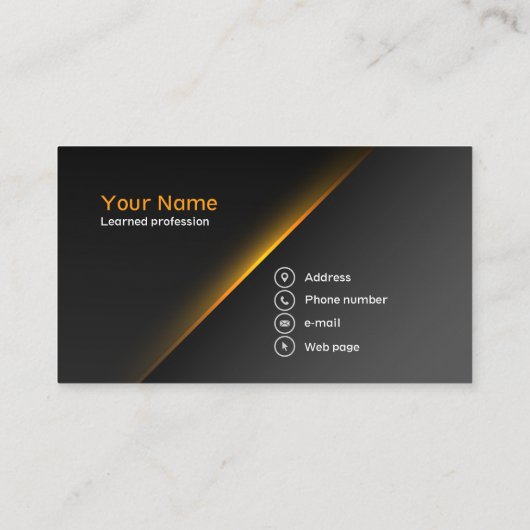 Gold und Schwarz Visitenkarte (Rückseite)